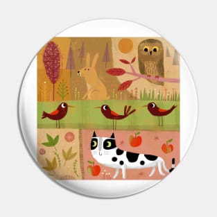 Cat in Autumn Pin