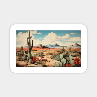 Desert Landscape with Cactus Magnet