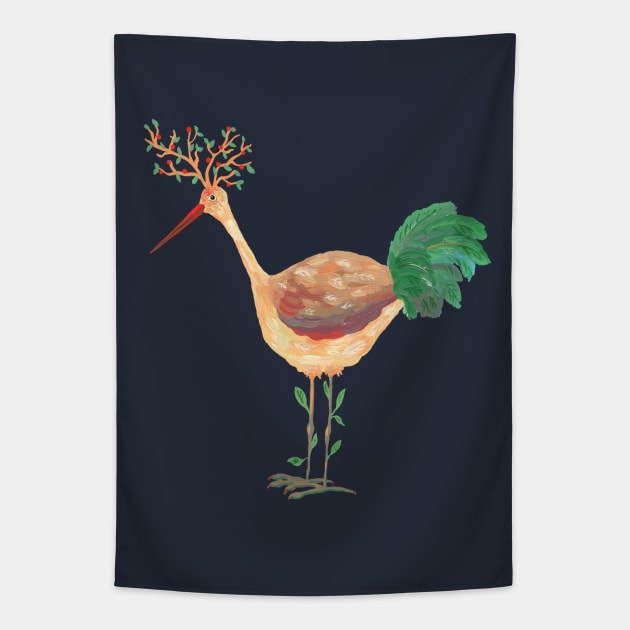 Tree Bird Tapestry by Das Brooklyn