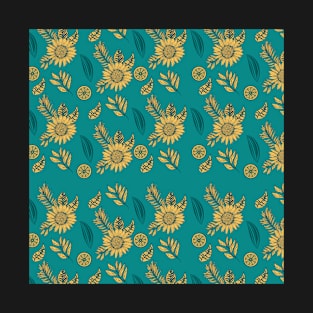 Sunflower Seamless Print T-Shirt