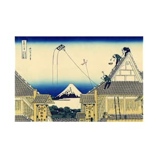 A sketch of the Mitsui shop in Suruga in Edo by Hokusai T-Shirt