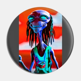 alien with colorful inverted environment Pin