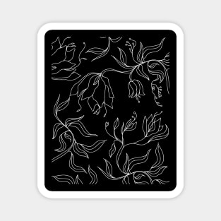 Black Floral Art Magnet