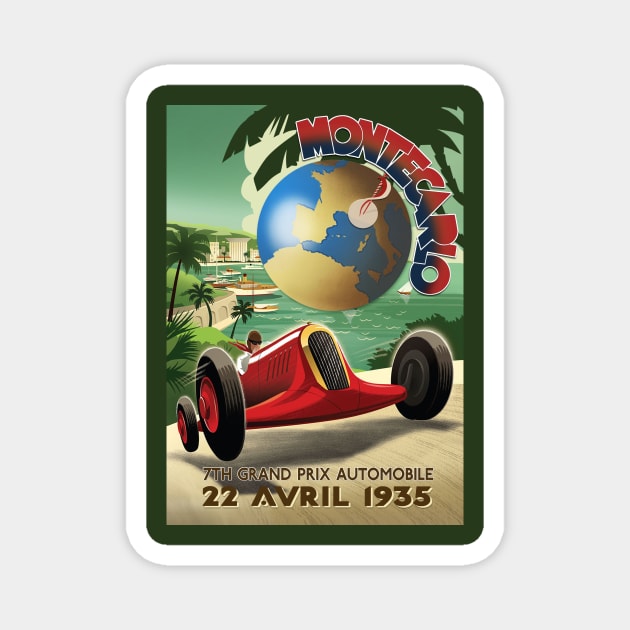 Monte Carlo Grand Prix 1935 Magnet by Spyinthesky