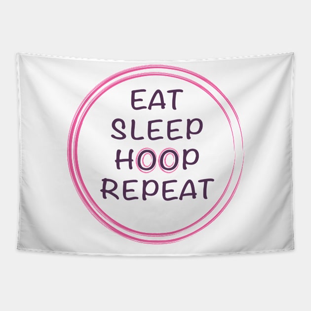 Eat sleep hoop repeat Tapestry by SarahLCY