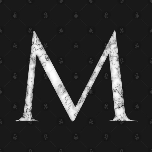 M in Roman White Marble Latin Alphabet Letter Sticker by SolarCross