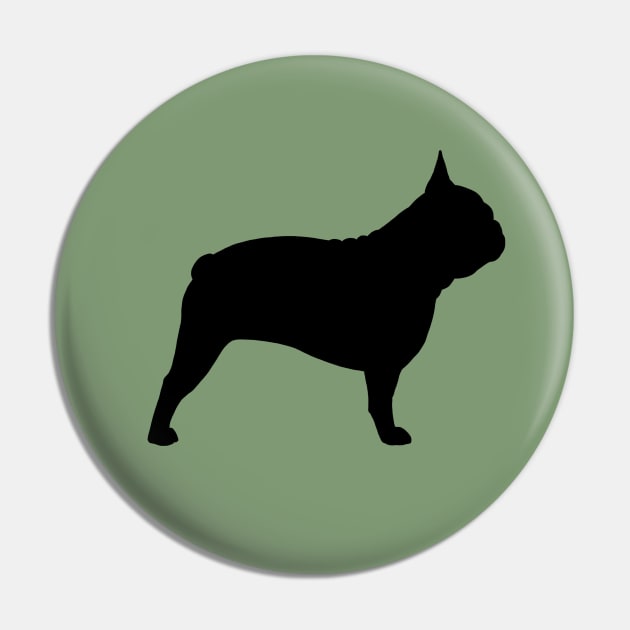 Black French Bulldog Silhouette Pin by Coffee Squirrel