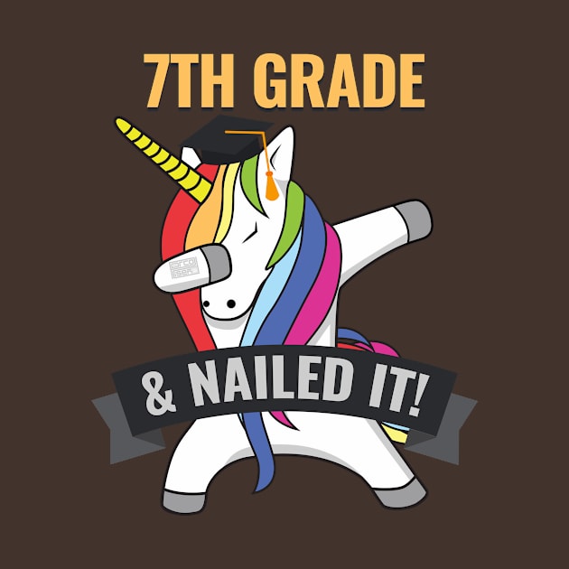 7TH GRADE Nailed It Unicorn Dabbing Graduation by porcodiseno