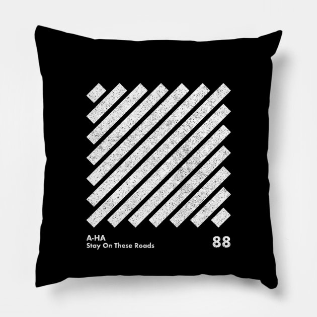 A-Ha Stay On These Roads / Minimal Graphic Design Tribute Pillow by saudade