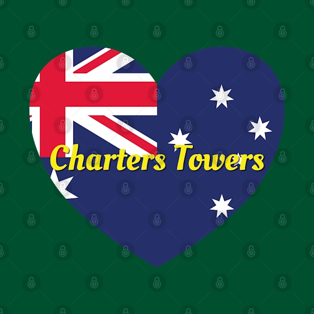 Charters Towers QLD Australia Australian Flag Heart by DPattonPD