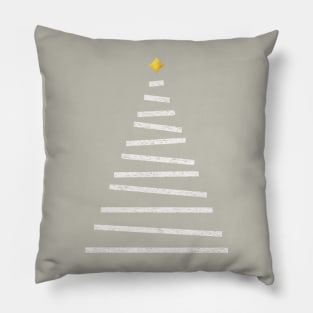 Abstract Christmas Tree White Beige Pillow