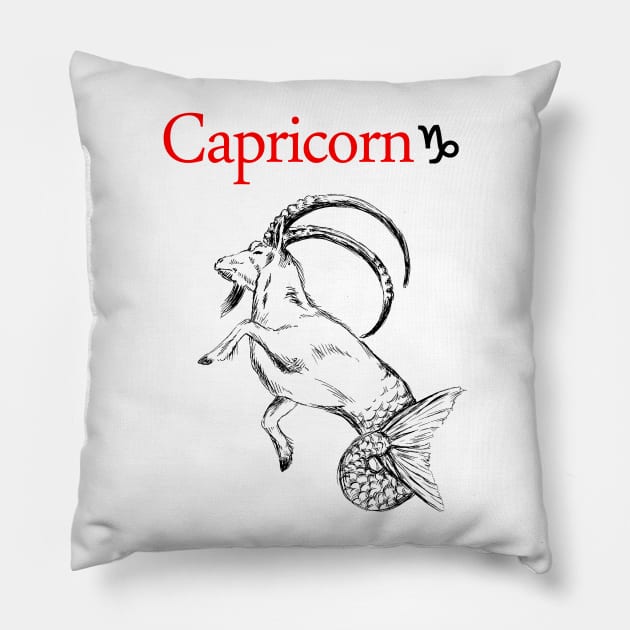 Capricorn print Pillow by rachelsfinelines