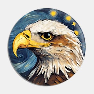 Adorable Eagle Animal Painting in a Van Gogh Starry Night Art Style Pin