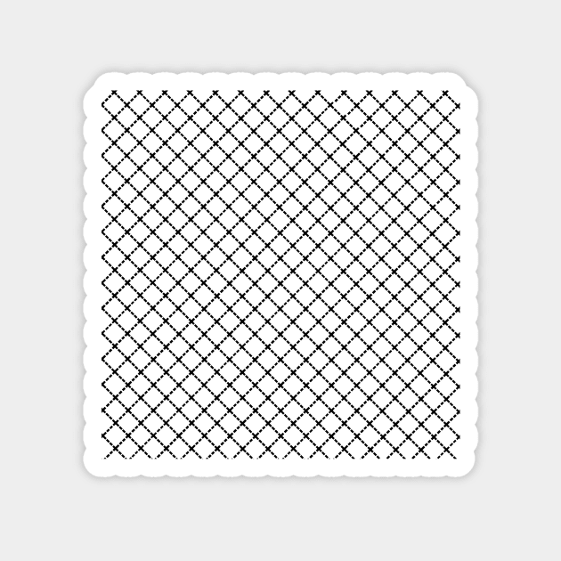 Dotted Grid 45 Black on White Magnet by ProjectM