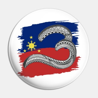 Philippine Flag Tribal line Art / Baybayin Letter O / U Pin