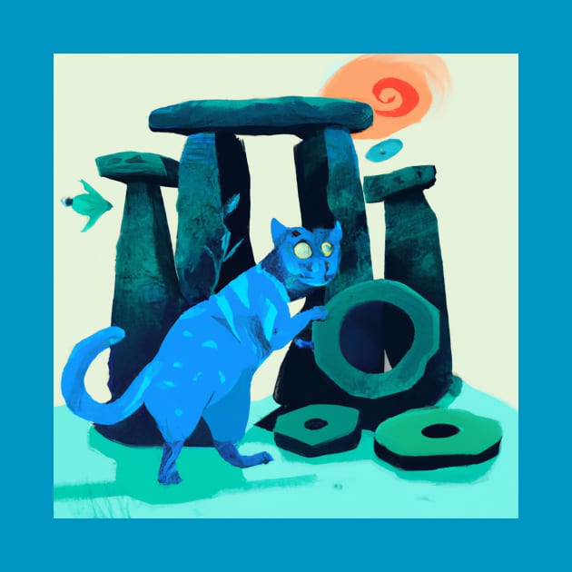 Blue Cat Builds Stonehenge Wrong by Star Scrunch