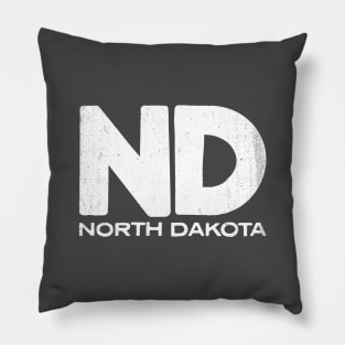 ND North Carolina State Vintage Typography Pillow