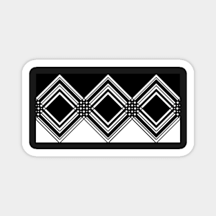 Abstract geometric pattern - black and white. Magnet