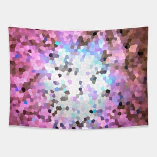 Pastel Pink Pixel Geometric Pattern Tapestry