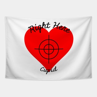Right Here Cupid Tapestry