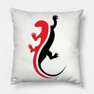 Cool red black Lizard Pillow