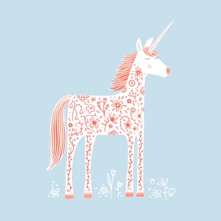 Fabulous Unicorn with Flowers T-Shirt