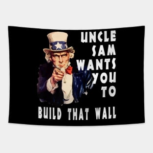 Patriot Build That Border Wall Trump Supporter Tapestry