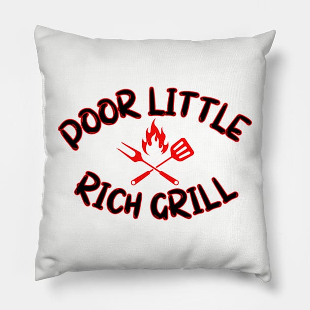Poor Little Rich Grill Pillow by Spatski