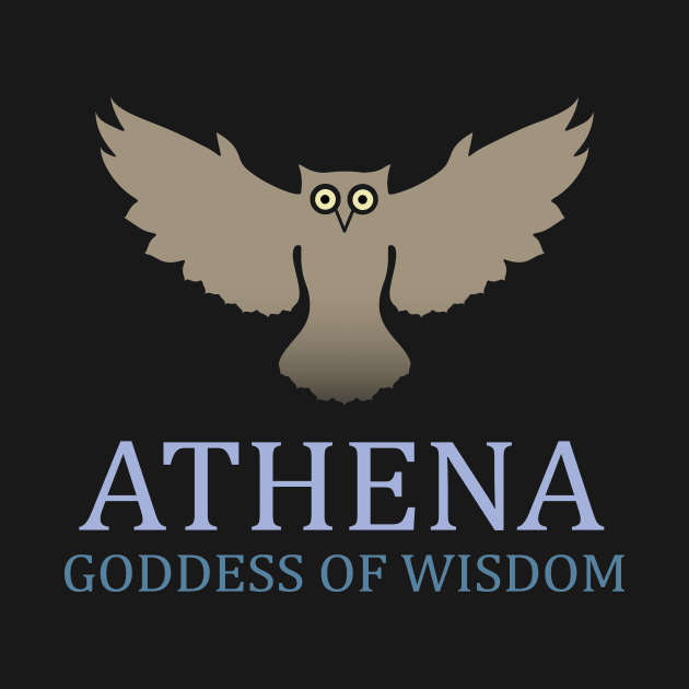 Athena Greek Goddess of War and Wisdom Owl Symbol by AgemaApparel