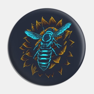 Bee in a sunflower Pin