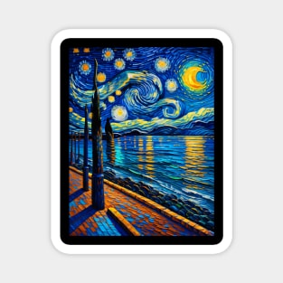 South beach at starry night Magnet