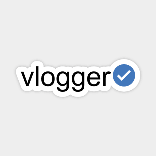 Verified Vlogger (Black Text) Magnet