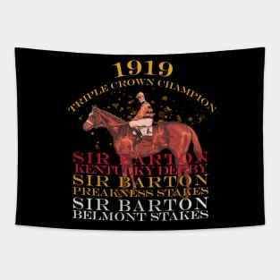 1919 Triple Crown Champion Sir Barton horse racing design Tapestry