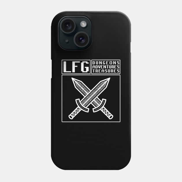 LFG Looking For Group Fighter Class Dual Swords Dungeon Tabletop RPG TTRPG Phone Case by GraviTeeGraphics
