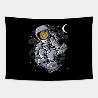 Astronaut Skate Dogecoin DOGE Coin To The Moon Crypto Token Cryptocurrency Blockchain Wallet Birthday Gift For Men Women Kids Tapestry