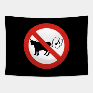 No Farting Cow Sign Tapestry