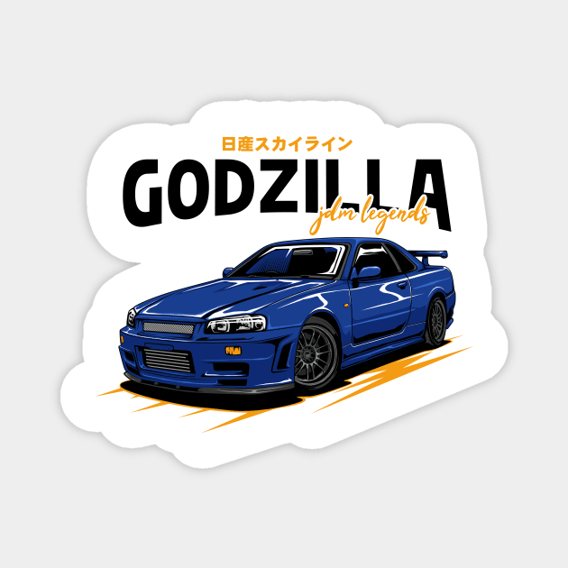 Blue Skyline GTR R34 Magnet by cturs