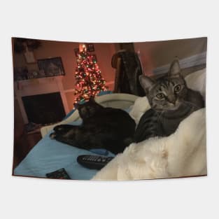 Cozy Christmas Kitties Tapestry