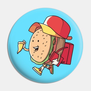 Happy Hamburger Schoolboy Pin