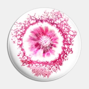 Magenta Flower Cell Acrylic Pour Painting Pin