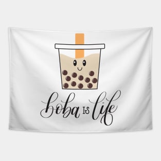 Boba is Life - Cute Boba Bubble Milk Tea Tapestry