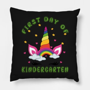 Pretty Unicorn and Rainbow | First Day of Kindergarten Pillow