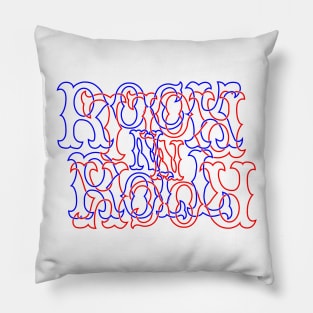 Blue and Red RocK n Roll Anagram Pillow