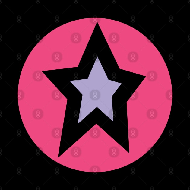 Small Lavender Star Pink Circle Graphic by ellenhenryart