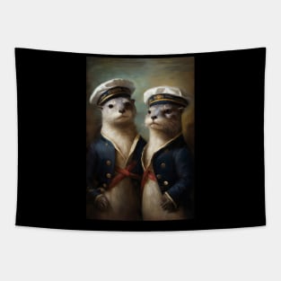 Otter Sailor Couple - LGBTQ+ Pride Tapestry