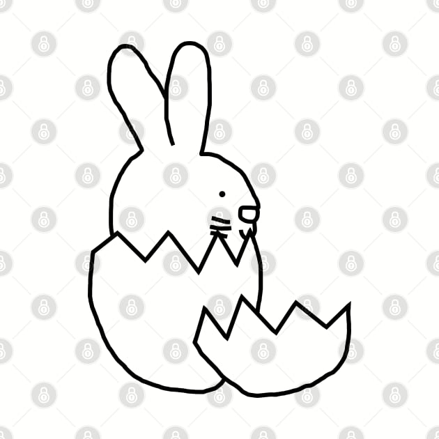 Cute Easter Bunny Hatching from Egg Outline by ellenhenryart