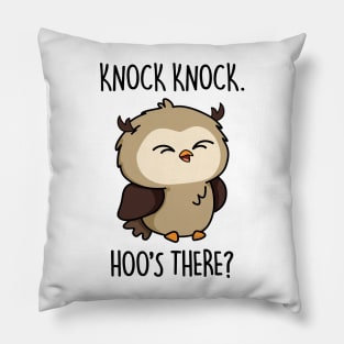 Hoos There Cute Owl Pun Pillow