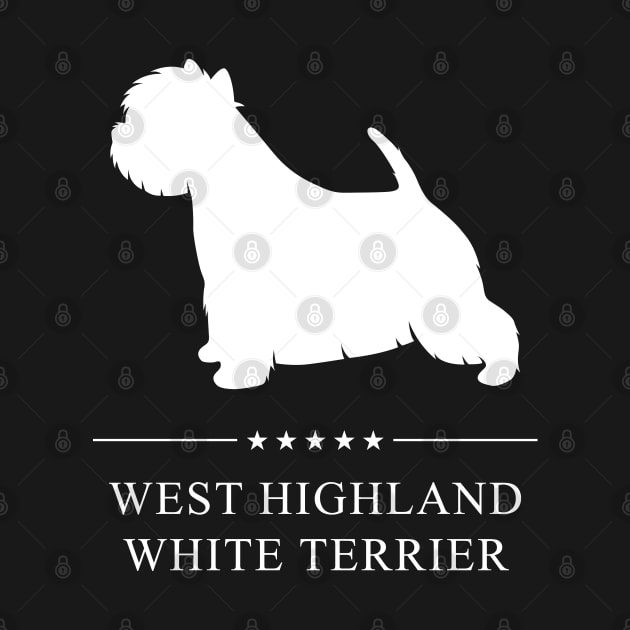 West Highland White Terrier Westie Dog White Silhouette by millersye