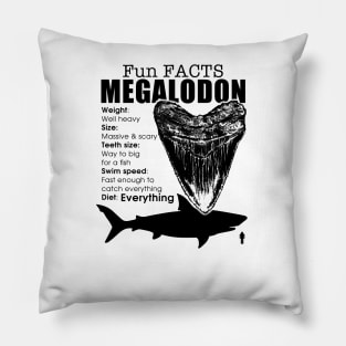 Fun Facts Megalodon Pillow