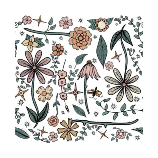 In the Garden Floral Pattern by WalkSimplyArt